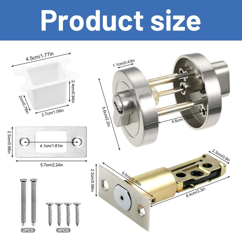 PJHAJH Single Cylinder Deadbolt, Round Deadbolt Lock with Keys, Zinc