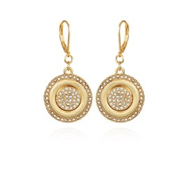 Vince Camuto Gold-Tone Pave Coin Drop Earrings For Women