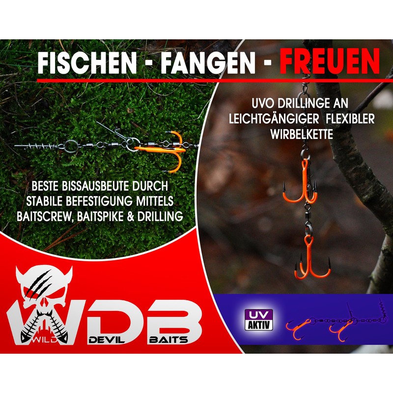 Wild Devil Baits Shallow Rig Spin System Rubber Fish System