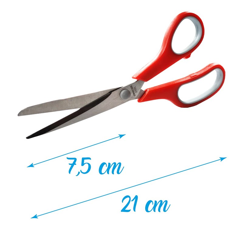 8.25" Soft Grip Scissors with Steel Blades, Super Sharp, Multipurpose