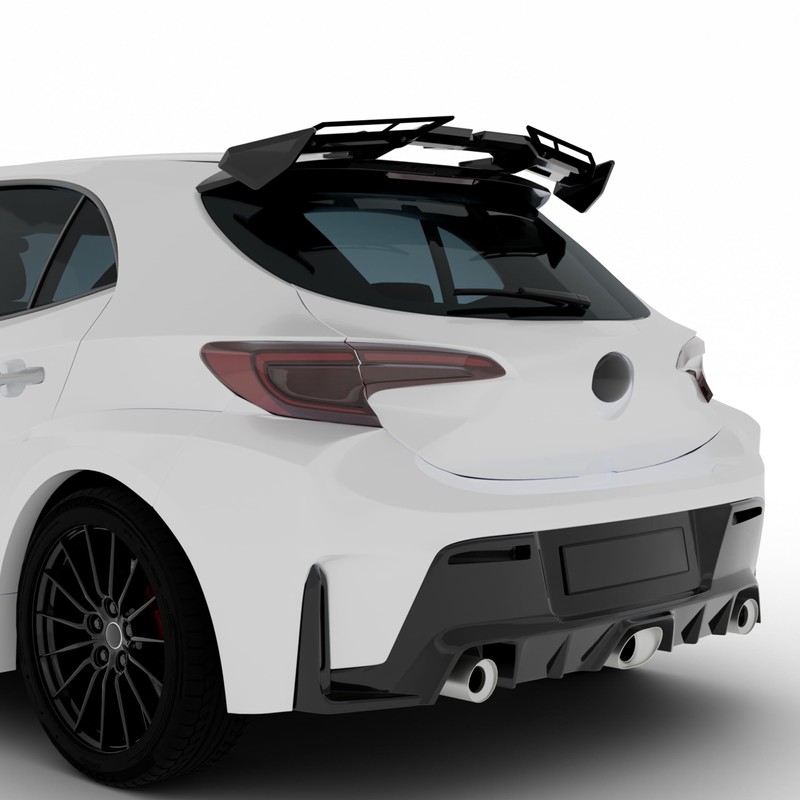 NARPES Rear Window Roof Spoiler Wing Gloss Black Compatible with