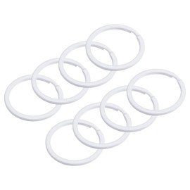 sourcing map Split Keychain Rings, 30mm/1.2inch Round Flat Key Holder for Keys Organization, Decoration, Carbon Steel, White, 8Pcs