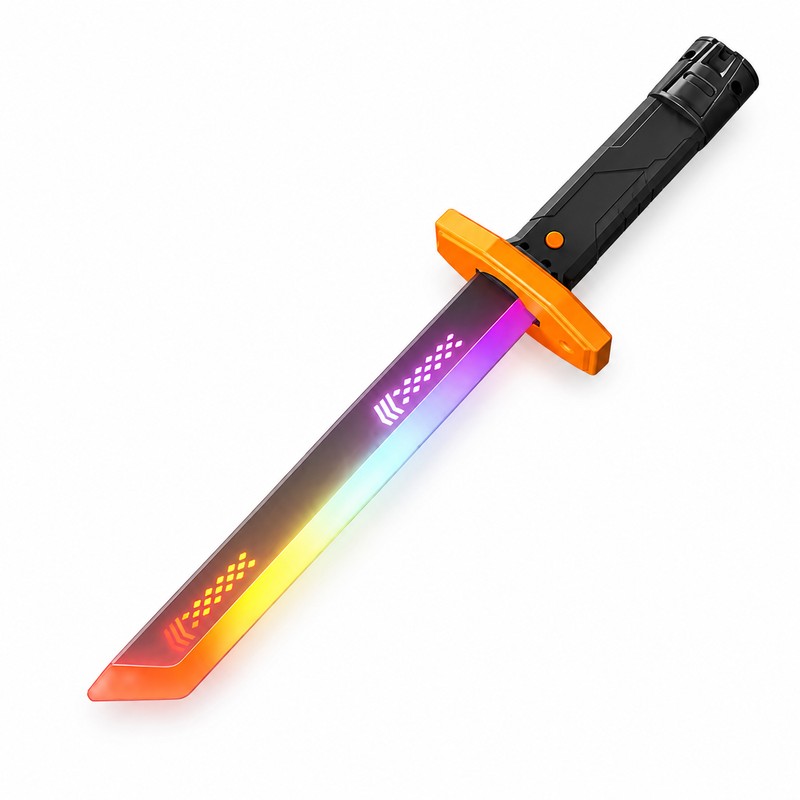 Rainbow Light-Up Space Sword Toy with Sound & Mist Effects