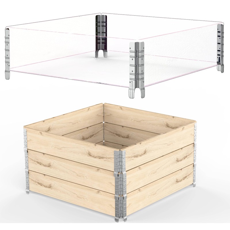 8" Pallet Collar Hinges 4PCS - Stackable and Collapsible for