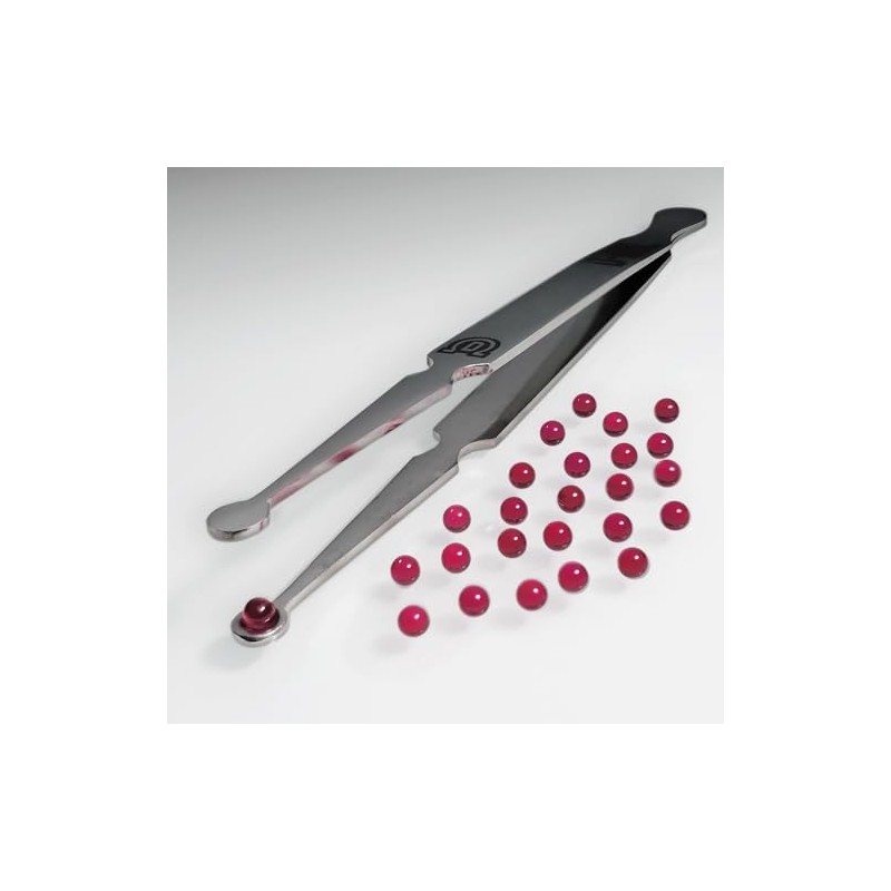 Stainless Steel Sphere Tongs & Bead Pack Bundle (3mm Ruby