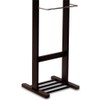 Pemberly Row Transitional Solid Wood Valet Stand with Mirror in