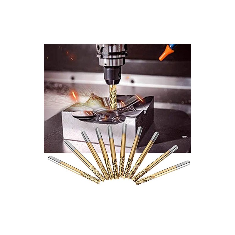 Carbide End Mills 1/8 Inch Screwed Shank Titanium Coated PCB