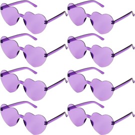 Virtue morals 8 Pair Heart Shaped Sunglasses for Women, Heart Glasses, Heart Sunglasses, Purple