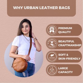 Runde Urban-Ledertaschen für Damen, Kreistaschen für Damen, Designer-Mode-Umhängetasche, kleine Umhängetasche, Strand-Reisehandtasche, verstellbarer Riemen, Braun