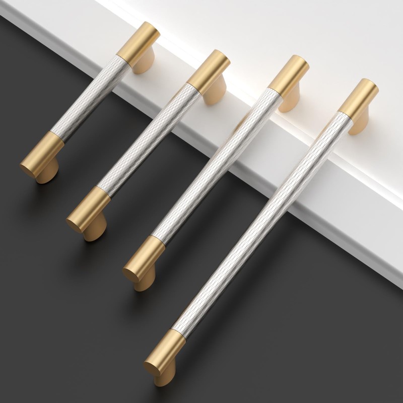 Coinkoly 10 Pack 10 Inch(254mm) Gold and Brush Satin Nickel