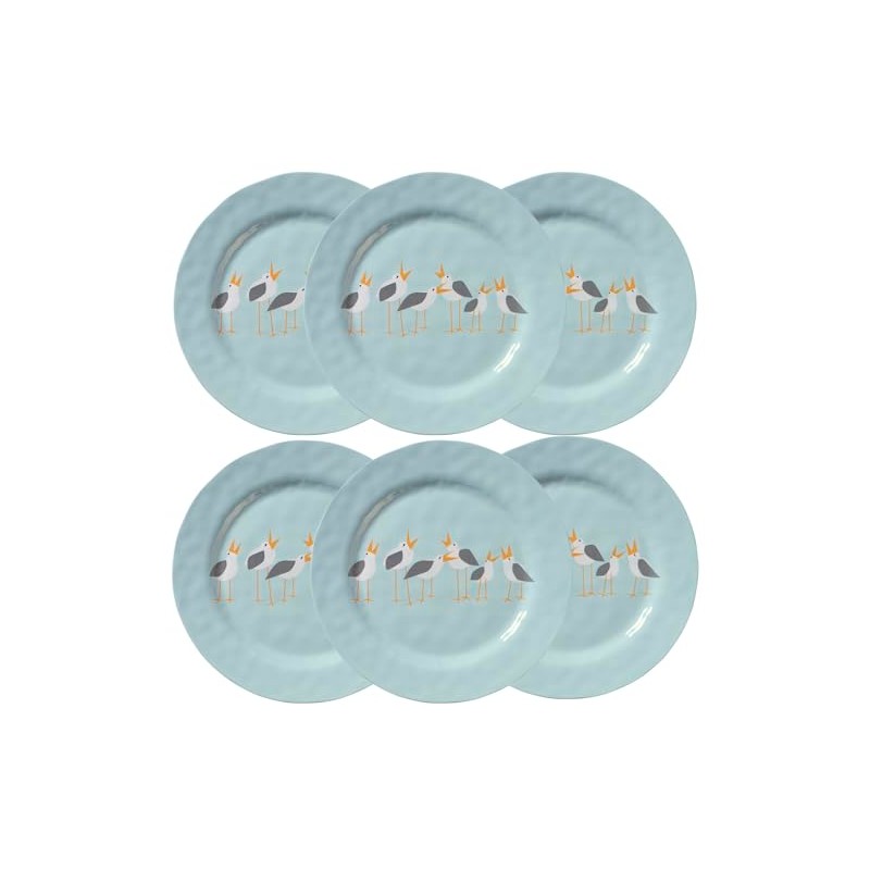 Merritt Designs Seagulls by Kate Nelligan 11.5-inch Dinner Plate, Set