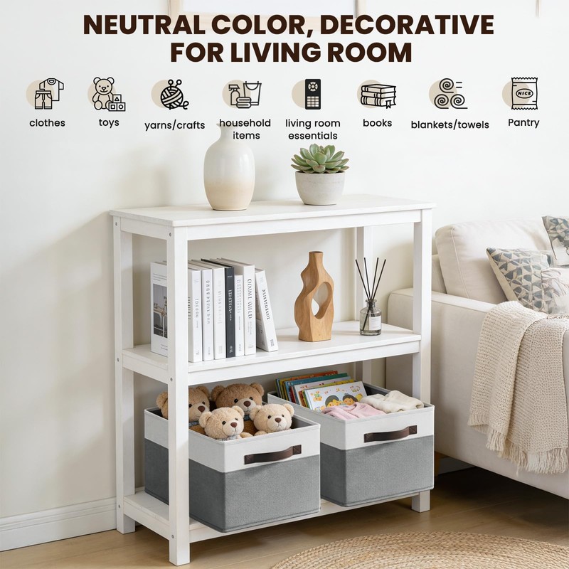 Criusia Closet Organizers and Storage Baskets - 6 Pack Shelf