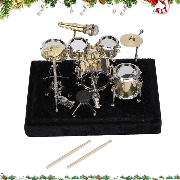 Fyearfly Miniature Drum Kit, Miniature Drum Decoration, Musical Instruments for