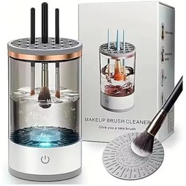 Limpiador eléctrico de brochas de maquillaje - Diseño compacto y portátil para viajes y uso doméstico - Máquina profesional de limpieza de brochas de maquillaje - Limpiador automático