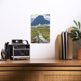 Lantern Press 6x9 Inch Metal Sign, Glacier National Park, Montana, Logan Pass