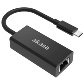 Akasa USB Type-C to 2.5G Ethernet Adapter | USB to RJ45 adapter | 10/100/1000/2500 Mbps | Includes Carrying Pouch | Compatible with Windows 7/8/10, macOS | 15cm | Black | AK-CBCA29-15BK