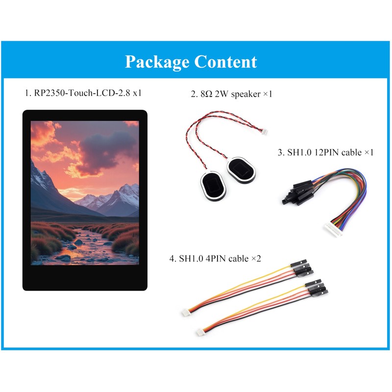 RP2350 2.8inch Capacitive Touch Display Development Board, 240x320, IPS LCD