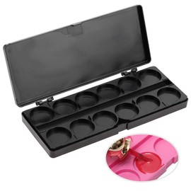 Nail Art Mixing Palette, 24 Grid Pigment Colour Mix Case Manicure Drawing Container Painting Watercolour Tools (Black)