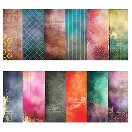 24 Sheets Single-Sided Scrapbook Paper Pad,Cuttable Foldable Pattern Scrapbook Papers Exquisite Vintage Writing Scrapbooking Cardstock Paper Pad for Photo Frame Decor Gift Decoration(15cm)