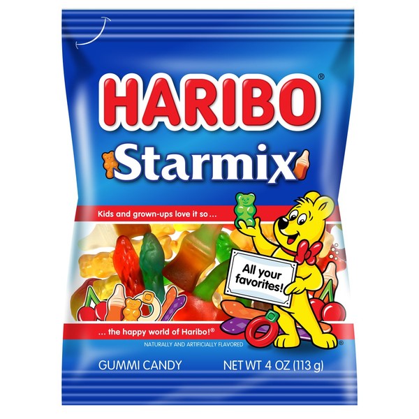 Haribo Starmix Gummi Candy, 4 Oz. Bag (Pack Of 12)