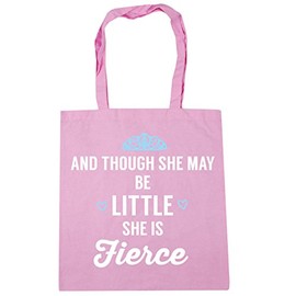 Hippowarehouse And though she may be little she is fierce Tote Shopping Gym Beach Bag 42cm x38cm, 10 litres