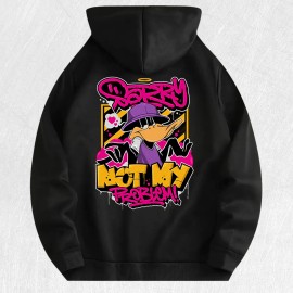 Daffy Duck Graffiti Graphic Hoodie 100% Cotton US Warehouse 7 ColorsColor: Red, Size: L