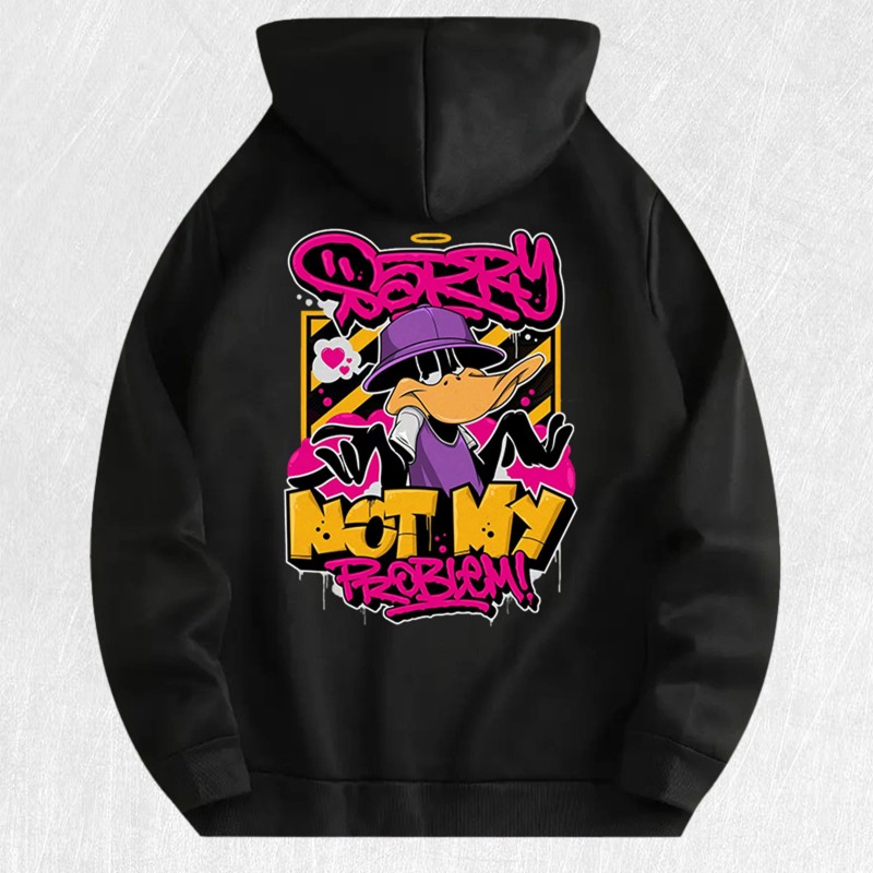 Daffy Duck Graffiti Graphic Hoodie 100% Cotton US Warehouse 7
