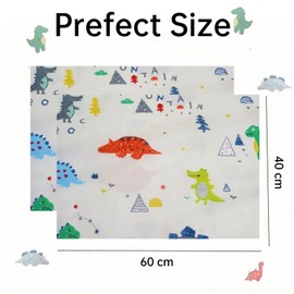 Baby Toddler Pillowcase, 2 Pack 100% Cotton Pillow Cover, Cot Bed Pillow Pair Cases 40x60cm, Soft and Breathable Baby Pillowfor Boy & Girl Bedding, Kids Travel Pillow Pillowcase（Dinosaur