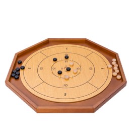 Crokinole and Checkers, Classic Crokinole Board Game | 22 Inch Playing Surface, 24 Black & White Discs, Canadian Heritage Tabletop Game for 2 Players, Dexterity Krokinole Games Families and Friends