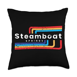 Steamboat Springs Colorado Skiing Vintage Steamboat Throw Pillow