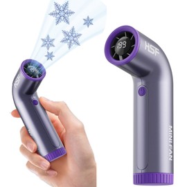 BOBEJIMIA Bending Tube Portable Handheld Turbo Fan, 20000 RPM High Speed Mini Electric Small Personal Handheld Pocket Bladeless Rechargeable, Hand Held Fan for Indoor Use Travel (white)