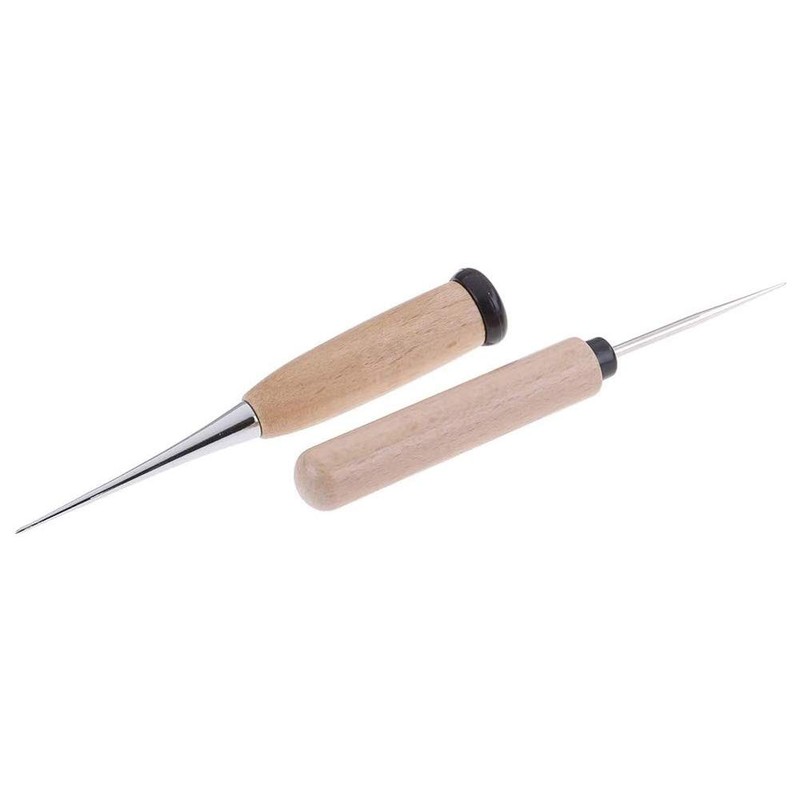 POFET Leather Craft Awl Tool Hole Punch Wooden Handle Sewing