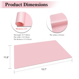 YACEYACE 3Pcs 15.7"x 11.8"x 0.03" Pink Silicone Mat, Silicone Mats, Silicone Placemats for Kitchen Counter, Jewelry, Paiting