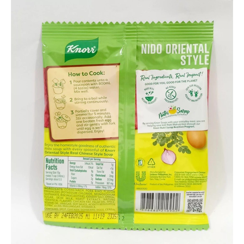 KNORR Nido Oriental Style Real Chinese Soup (4 Packs X