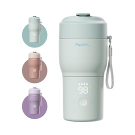 Papablic Pro Portable Bottle Warmer for Travel – Fast Heating, Built-in Sterilizer, 30W Fast Charge, 5-Temp Control, Easy-Clean Wide Mouth, Baby Milk Warmer for Breastmilk & Formula, Mint Green