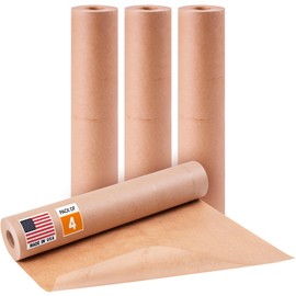 Paclord 15" x 60 Yards (180 feet) Masking Paper Roll (Pack of 4) - Made in USA General Purpose Kraft Masking Paper for Painting - Painters’ Protection from Splatter and Overspray
