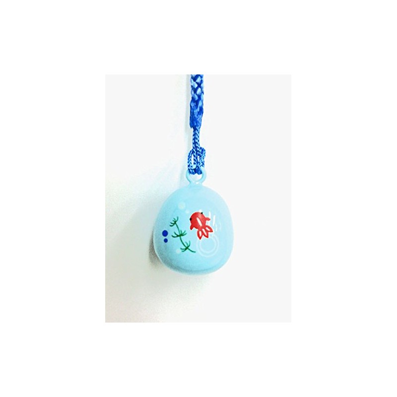 Double-sided illustration: Suikin Bell (Goldfish) Netsuke Strap (Red Goldfish on