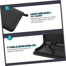 FRCOLOR Professional Hair Scissor Bag Set 2-Piece Sturdy Storage Case for Hairdressers Suitable for Salon and Home Use Single Zipper Design