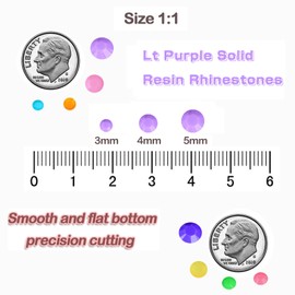 Sukiiy 5000PCS 3MM Resin Flatback Rhinestones, Solid Lt. Purple Candy Color Resin Rhinestones for Crafts, Flatback Rhinestones for Nail, Tumbler Mugs Bottles Shoes Clothes