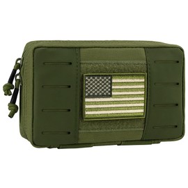 bvya Tactical EDC Utility Pouch, Molle Admin Pouch Horizontal Tool Pouch Organizer Multi-Purpose Pouch, Map Sleeve Included