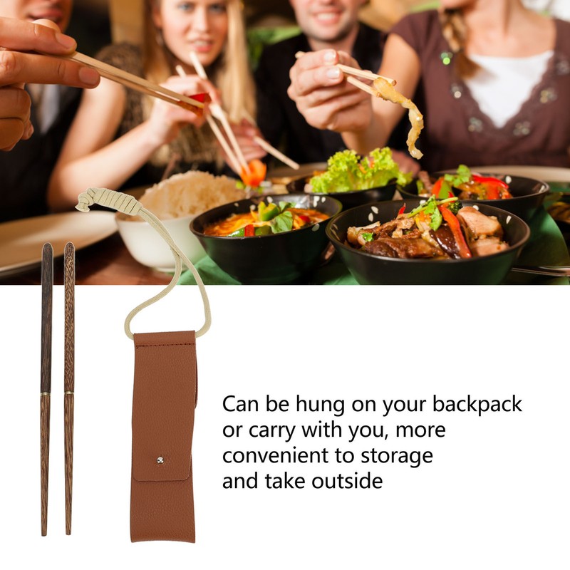 Foldable Wood Chopsticks Portable Detachable Wooden Flatware Chopsticks for Outdoor