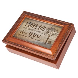 Cottage Garden Love You a Bushel Peck Woodgrain Rope Trim Jewelry Music Box Plays You are My Sunshine