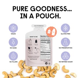 Numilk Pouches 4-Pack - Unsweetened Cashew - Creamy Plant-Based Milk in Seconds - Easy-to-Use with the Numilk Nut Milk Maker Machine - Dairy Free Milk Beverage - One Pouch Makes 32oz