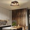 FadimiKoo 4-Light Black Flush Mount Ceiling Light for Kitchen Hallway,