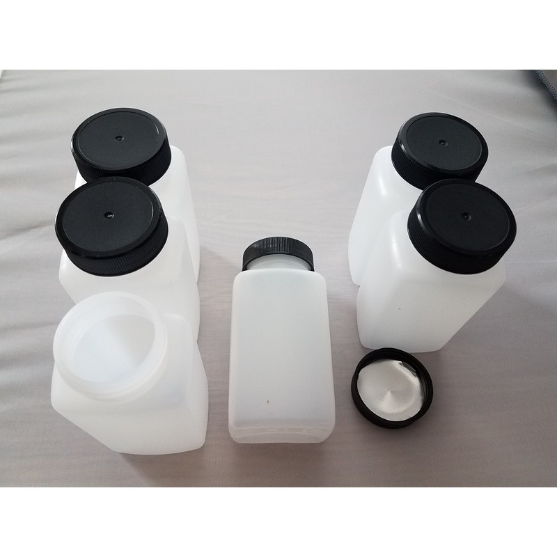 Empty Leather Dye Bottles with caps (6pack)