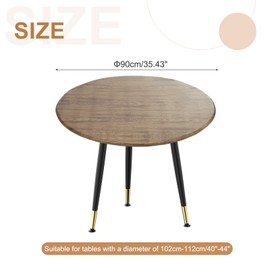 sourcing map Round Table Cover, Round Fitted Tablecloth with Elastic Edge Picnic Table Cloth for Patio Dining Camping Outdoor Fits 40"-44", Deep Brown