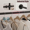 Smlttel Industrial Pipe Clothing Rack Wall Mount, Black Pipe Clothes