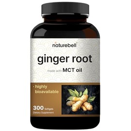 NatureBell Ginger Root Extract with MCT Oil – 300 Softgels | Ginger Supplement for Daily Use | 5-Month Supply | Non-GMO, Gluten Free