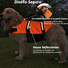 ERYURU Chaleco Salvavidas Perro,Salvavidas para Perro pequeño y Grande con Tiras Reflectante,Traje de Baño para Ajustable con Mango,Alta flotabilidad,Resistente al aesgarro,para Surf (Verde, Large)