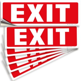 iSYFIX Exit Signs Stickers – 6 Pack 12x4 Inch – Premium Self-Adhesive Vinyl, Laminated for Ultimate UV, Weather, Scratch, Water and Fade Resistance, Indoor and Outdoor